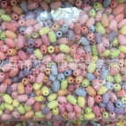 Mixed colors randomly / 54 striped bucket beads 6*8mm 0.5kg about 3400 pieces