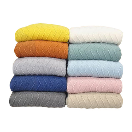 Knitted Blanket Scandinavian Pure Color Soft Maternal and Infant Grade Hotel Accessible Luxury Tassel Knitted Blanket Comfortable Office Nap Blanket