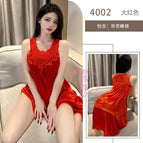 Big Red Slip Skirt / Free size [can wear weight: within 65kg ]
