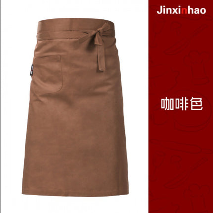 Chef's Half-length Apron Men's Waist Short Rear Kitchen Work Clothes Catering Work Uniform