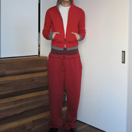 Autumn New Product Fashionable Simple Contrasting Color Reversible Wool Hooded Knitted Cardigan Design Slim Fit Jacket