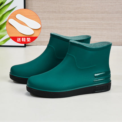 Cross-Border Hot-Selling Women's Rain Boots, Women's Short Outer Water Shoes, Warm Low-Cut Rain Boots, Waterproof Boots, Rubber Shoes, Overshoes Wholesale