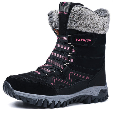 Northern Winter Fleece-lined Warm Thick-soled Snow Boots Cotton-padded Shoes High-top Women's Shoes Thick-soled Outdoor Mountaineering Shoes Casual Shoes
