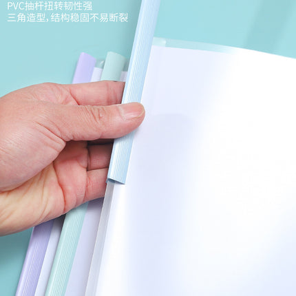 PP sheet Rod clip transparent film plastic report resume storage clip 12C/14C/16C stationery factory wholesale