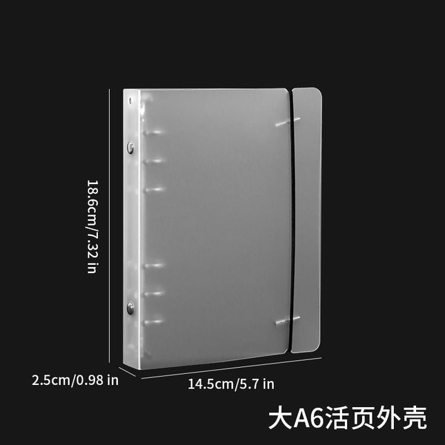 Frosted Translucent PP Band Binder Large A6 Hand Account Book Hard Shell Hand Account Notepad Envelope 6 Holes Folder