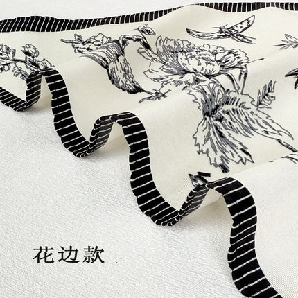 New Stylish and Elegant Mulberry Silk Lace Twill Triangle Scarf Collection for Professional Women