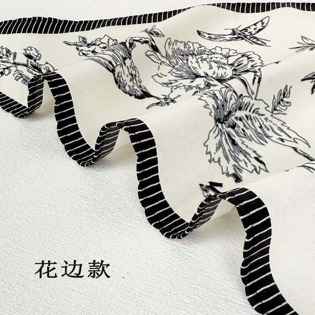 New Stylish and Elegant Mulberry Silk Lace Twill Triangle Scarf Collection for Professional Women