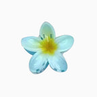 8cm peacock blue plumeria clip