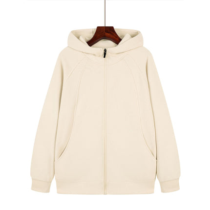 350g Heavyweight Trendy Fashion Patchwork Hooded Raglan Zipper Sweatshirt Jacket Spring and Autumn Long-Sleeve Couple Style