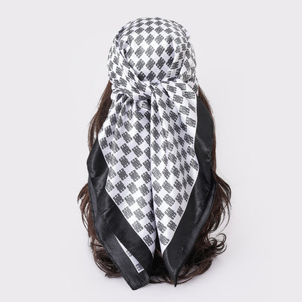 Spring and Autumn New Large Square Scarf Large Silk Scarf Decorative South Korea All-match Women's Scarf Headscarf Scarf Chic Style Hair Belt Art