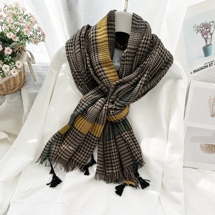 Foreign trade surplus goods clearance pick up multi-style cotton and linen scarf women's scarves literary retro long shawl scarf women