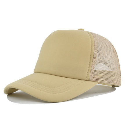 Amazon's Hottest Customized Sponge Mesh Cap for Men and Women Travel Advertising Double Solid Color Baseball Manufacturer Wholesale Buttoned Style