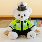 25cm [ready stock high quality] / Rabbit fur white traffic police bear