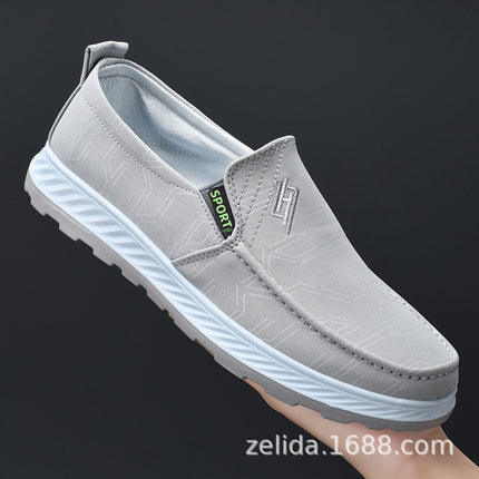 Men's Shoes 2024 Spring New Style Comfortable and Breathable Cloth Shoes One-Leg Soft-Soled Cloth Shoes Middle-Aged and Elderly Dad's Shoes Casual Shoes