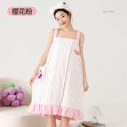 06#Strawberry cherry blossom pink skirt / Free size