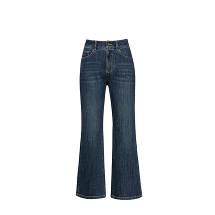 Miaoyu Nine-Point Flared Pants for Women, High-Waisted, Slimming, Nine-Point Jeans, Spring 2026, Four-Way Stretch Bell-Bottom Pants