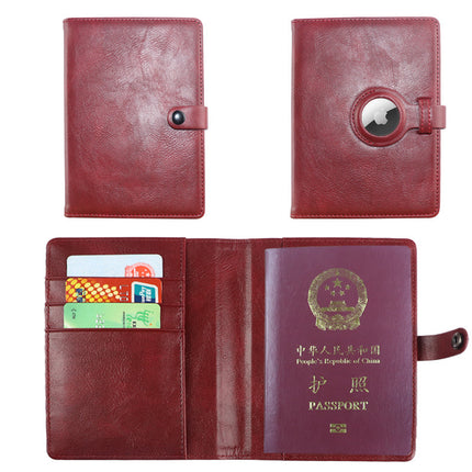 Cross-Border Ready-Made Leather Passport Protector Set with Magnetic Buckle Pu Leather Passport Holder Multifunctional Document Bag Passport Bag