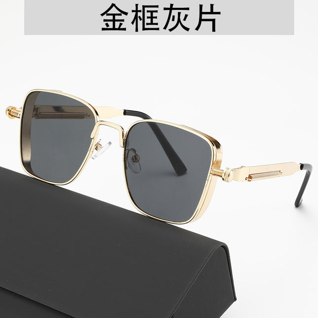 Cross-Border Popular Steampunk Sunglasses Metal Versatile Fashion Trend Hip-Hop Spring Leg Sunglasses Manufacturer Wholesale