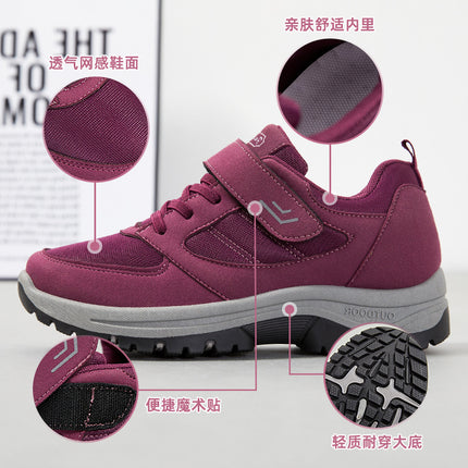 Summer New Walking Shoes for Middle-Aged and Elderly Mothers, Velcro Sneakers, Wholesale Hiking Sole Sneakers for Women