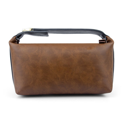 Retro crazy horse pu leather new cross-border cosmetic bag Europe and the United States large capacity travel multi-functional portable washing and storage bag