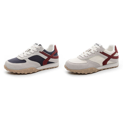 2026 New Style White Sneakers, Genuine Leather Soft-Soled Shoes, Color-Blocking Commuter Trainers, Women's Casual Versatile Shoes, Wholesale