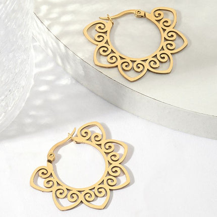 European and American Export Earrings, Stainless Steel Jewelry, High-End, Non-Fading, Exquisite and Exaggerated Earrings for Women, Versatile Titanium Steel Earrings