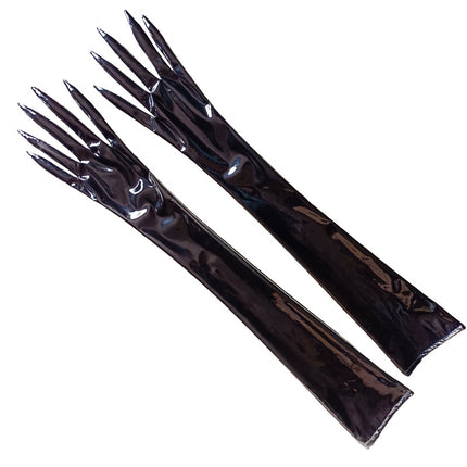 Patent leather long finger gloves high elastic European and American queen street dance nightclub taste temptation mirror pole dance factory wholesale