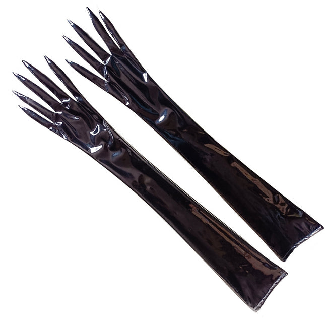 Patent leather long finger gloves high elastic European and American queen street dance nightclub taste temptation mirror pole dance factory wholesale