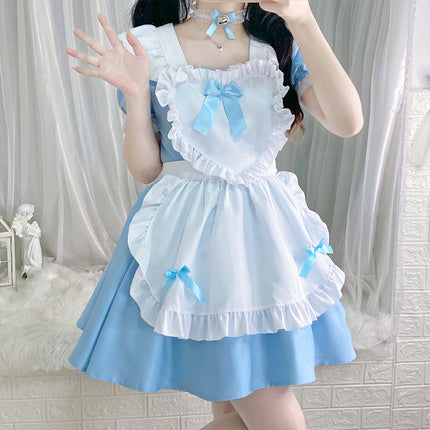 Japanese Black Classic Maid Outfit Alice Soft Girl Lolita Maid Dress Cafe Dress
