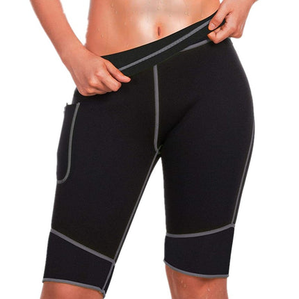 Amazon Cross-border Sports Fitness Neoprene Pocket Design Abdominal Corset Sweat Yoga Body Shaping Shorts