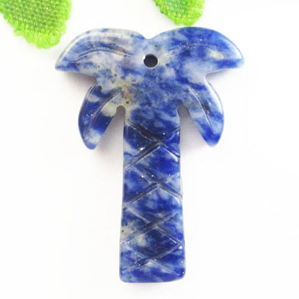 Natural Crystal Semi-precious Stone Head Summer Amethyst Coconut Tree Pendant DIY Earrings Necklace Pendant Jewelry