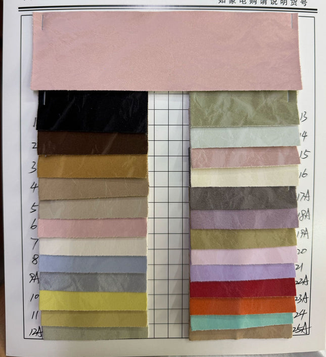 Pu Imitation Cotton Velvet Leather Material with a Velvet-Like Feel for Shoes, Bags, Phone Cases, and Leather Fabrics. Matte Finish. Manufacturer's Ready Stock for Shoe Use