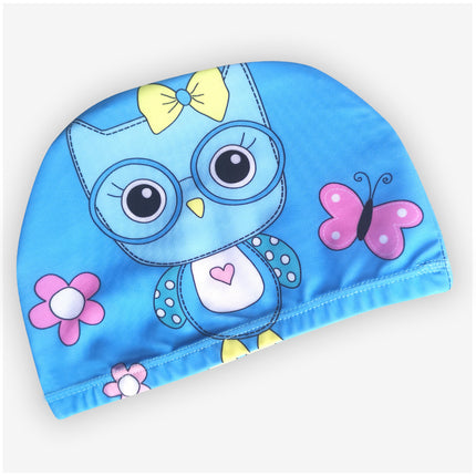 Cartoon Children's Swimming Cap Printed Cute Fashionable Cloth Cap for Boys and Girls Comfortable Non-Stretching Swimming Cap Cloth Cap Quick-Drying