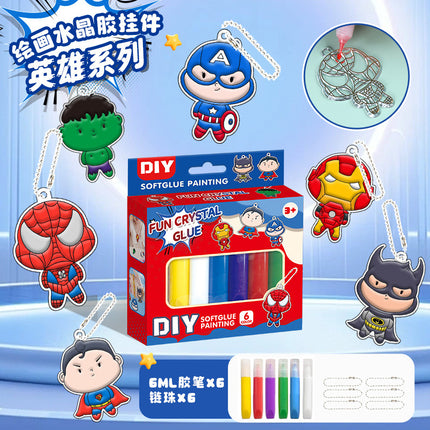 DIY children's crystal plastic painting suit graffiti free plastic painting window pendant keychain sun catcher toy