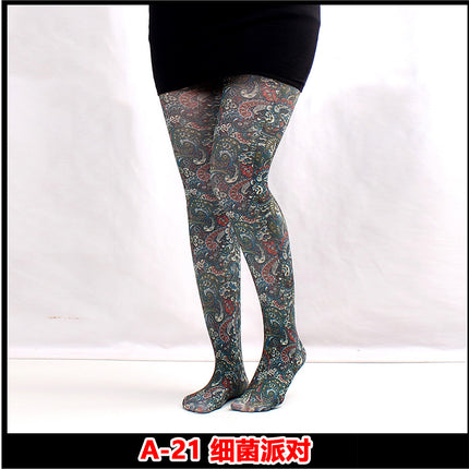 Cross-border thin printed pantyhose spring and autumn versatile butterfly wild abstract retro stockings women's socks anti-snagging wholesale