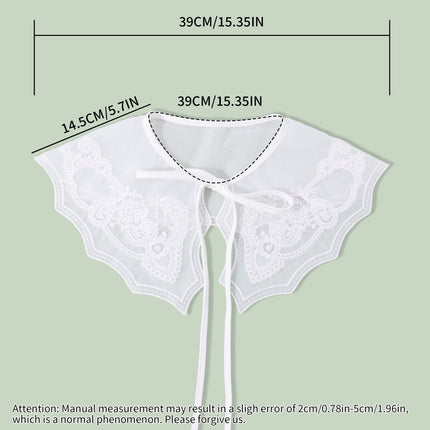 Spring and Summer New Transparent Organza Ruffled Embroidered Collar Small Outer Shawl Lace Decorative Collar