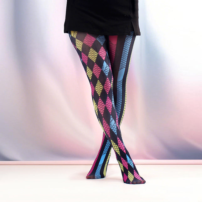 Cross-Border Spring and Autumn Thin Pantyhose Women's Stockings Red Lip Plaid Star Print Pantyhose Leggings Summary Wholesale