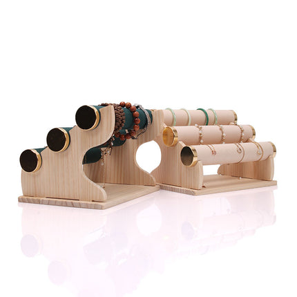 Solid Wood Gold Bracelet Bracelet Display Stand Watch Head Flower Hair Band Necklace Jewelry Storage Rack Live Broadcast Display Props