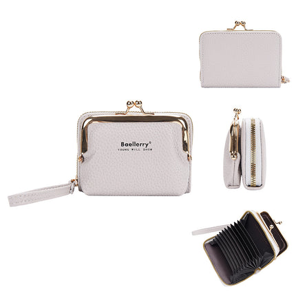 Baellerry New Women's Coin Purse Japanese Style Lychee Pattern Zipper Organ Mini Small Bag Wholesale Card Holder