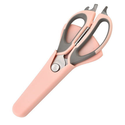 Multifunctional Refrigerator Scissors Magnetic Suction Detachable Household Powerful Chicken Bone Scissors Food Barbecue Scissors Stainless Steel Kitchen Scissors