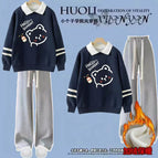 navy blue gray pants (fleece-lined thickening) / XS