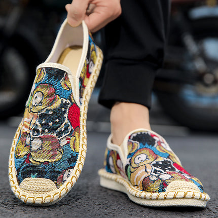 Cloth Shoes for Men, Summer Women's Shoes, Casual Slip-On Fisherman Canvas Shoes, Breathable Beanie Trendy Shoes