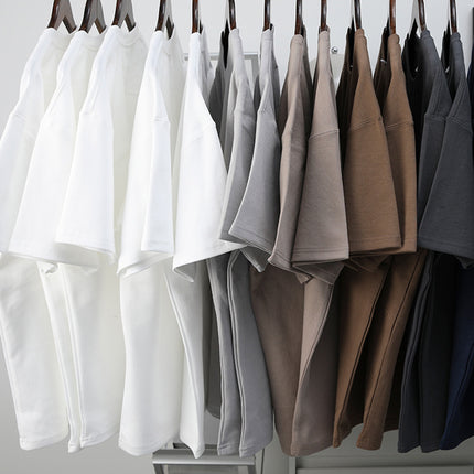 Sanben needle 300g heavy T-shirt cotton drop shoulder European size loose national fashion youth cotton round neck T-shirt custom printing