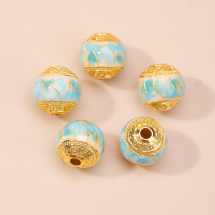Cloisonné Oil-Dropping Cut Out Auspicious Cloud Lotus Bead Accessories Oil-Dropping Copper DIY Handmade Bracelet Necklace Jewelry Accessories