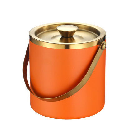 Amazon Stainless Steel Double-Layer Ice Bucket Bar Champagne Red Wine Beer Commercial Ice Bucket Stainless Steel Bucket