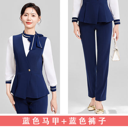 Hotel overalls female spring and autumn high-end professional suit beautician jewelry store club sales manager front desk tooling