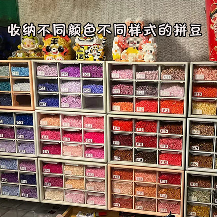 Yq0039 Nine-Compartment Drawer-Style Transparent Storage Box for DIY Accessories Desktop Storage Cabinet