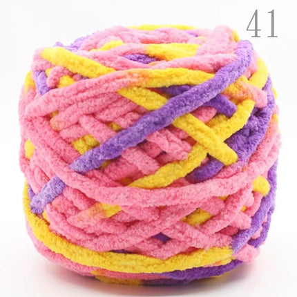 Factory wholesale 100g thick ice strip wool single-strand woven wool ball hook crochet slippers thread self-woven wool ball