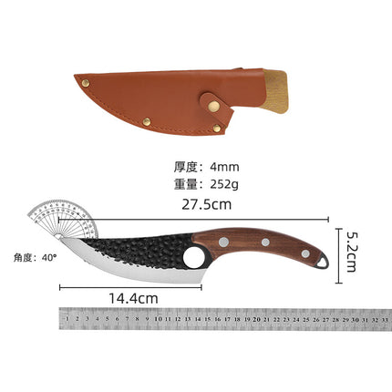 Yangjiang knife hand-forged hammer pattern kitchen knife bone-cutting knife slaughter knife killing fish peeling and cutting cattle high hardness chef knife