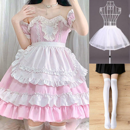 Exported to Japan Two-Dimensional Pink Loli Maid Costume Cosplay Anime Role-Playing Cafe Dress